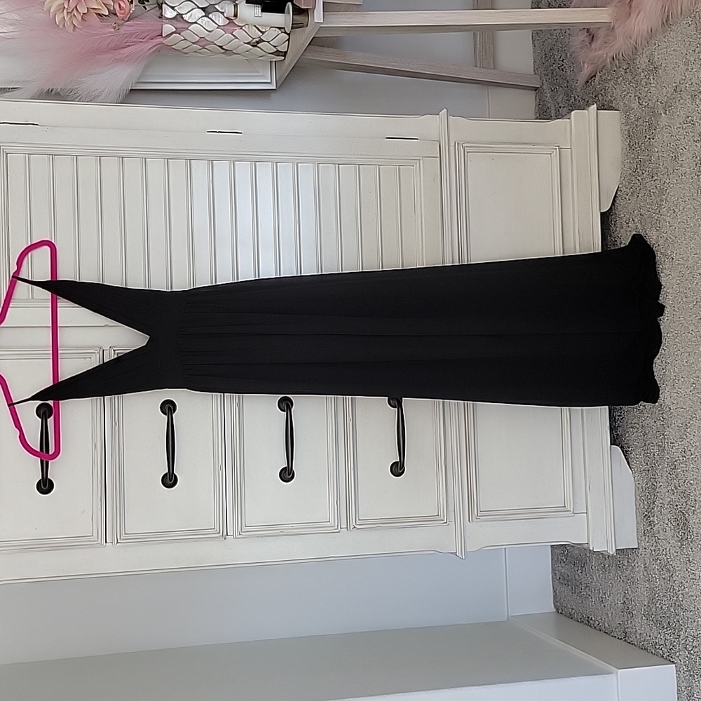 FOREVER 21 CHIFFON BLACK MAXI DRESS SIZE SMALL
